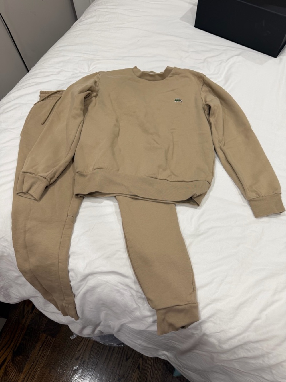 Lacoste Beige/Tan Crewneck Sweatshirt & Joggers Set